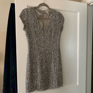 Silver Aqua Sequin Parker Dress - Size Small